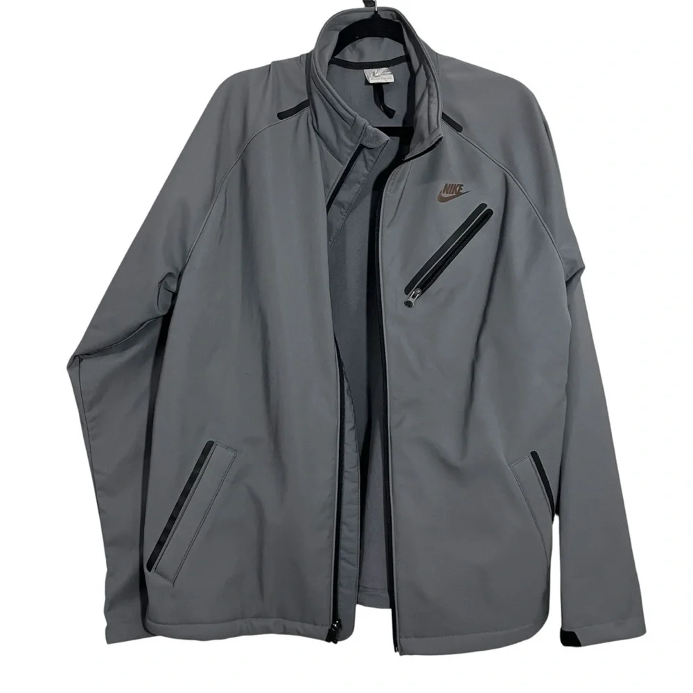 Vintage Nike Grey Tag Custom Softshell Training Jacket Size XL 2000s Tech Pouch - Picture 1 of 10